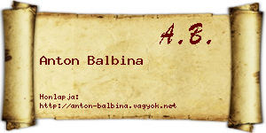 Anton Balbina névjegykártya